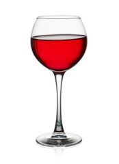Red wine glass isolated on the white background