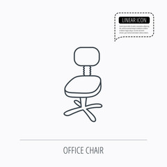 Office chair icon. Business armchair sign.