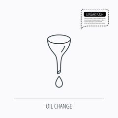 Oil change service icon. Fuel can with drop sign