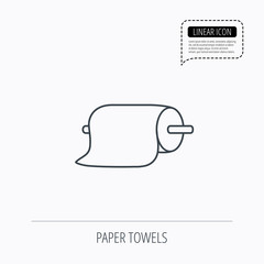 Paper towels icon. Kitchen hygiene sign.