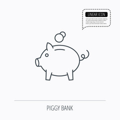Piggy bank icon. Money economy sign.