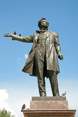 ST. PETERSBURG, RUSSIA - JUNE 28, 2008: Monument to Alexander Pushkin on Arts Square in front of the Russian Museum