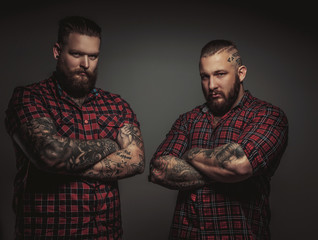 Obraz premium Two brutal mans with beards.