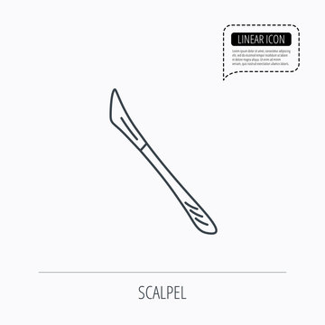 Scalpel icon. Surgeon tool sign.