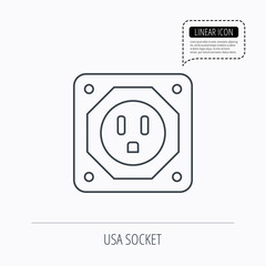USA socket icon. Electricity power adapter.