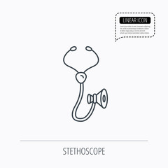 Stethoscope icon. Medical doctor equipment.