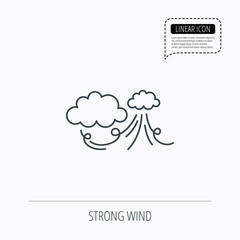 Wind icon. Cloud with storm sign.