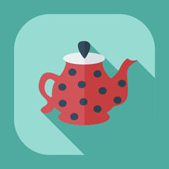 Flat modern design with shadow icons kettle