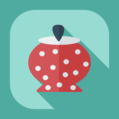 Flat modern design with shadow icons sugar-bowl