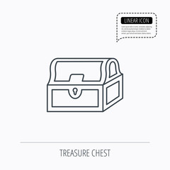 Treasure chest icon. Piratic treasury sign.