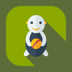 Flat modern design with shadow icons children