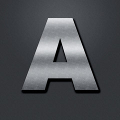 Letter shabby metal chromium - A