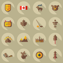 Flat concept, set modern design with shadow kanada