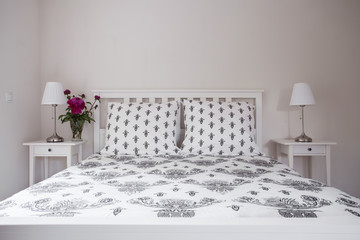 White double bed