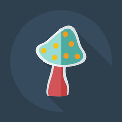 Flat modern design with shadow icons mushroom