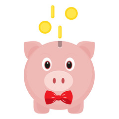pig moneybox and money and tie