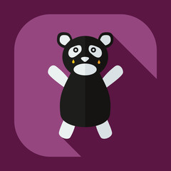 Flat modern design with shadow icons panda crying