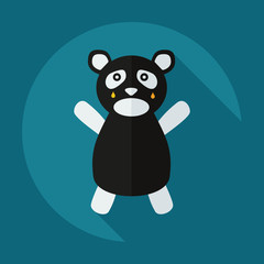 Flat modern design with shadow icons panda crying