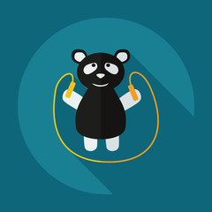 Flat modern design with shadow icons panda athlete