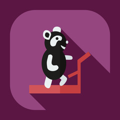 Flat modern design with shadow icons panda athlete