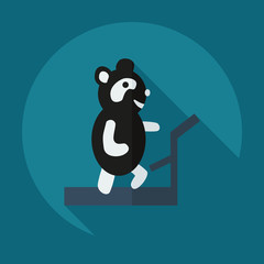 Flat modern design with shadow icons panda athlete