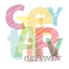 Vector creativity. Broken text scrawled