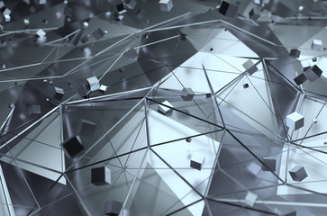 Abstract Rendering of Surface with Random Cubes.
