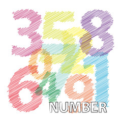 Vector numbers. Broken text scrawled