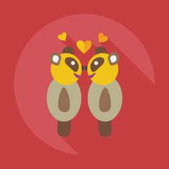 Flat modern design with shadow icons panda love