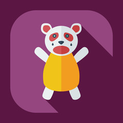 Flat modern design with shadow icons panda crying