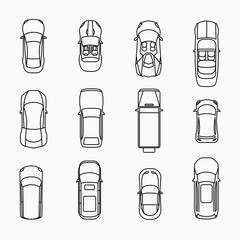 Car icons top view