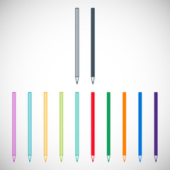 set pencils icons in the style flat design isolated on gray background. stock vector illustration eps10