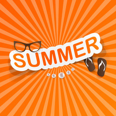 Word summer with beach