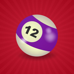 set of billiard balls, billiards, American ball number 12
