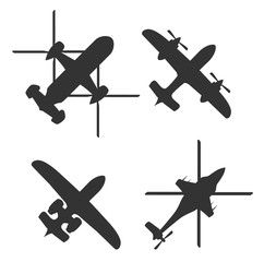 Vector isolated plane icons set