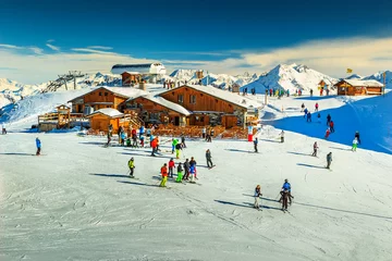 Foto op Canvas Stunning ski resort in the Alps,Les Menuires,France,Europe © janoka82
