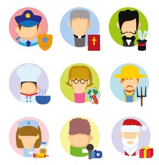 Concept flat icon career profession infographic design elements vector illustration