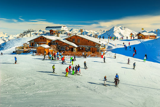 Stunning ski resort in the Alps,Les Menuires,France,Europe