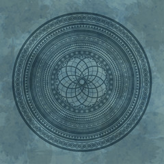 Abstract geometric ornament on a stone background