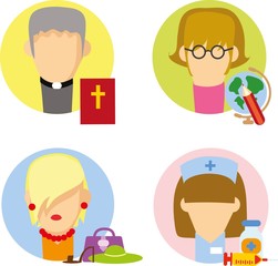 Business concept flat icon career profession infographic design elements vector illustration 