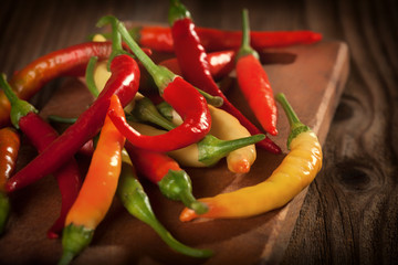 Chili Peppers on dark background