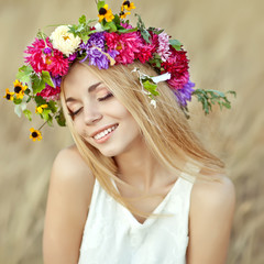 beautiful woman in flowers