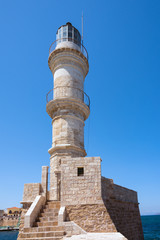 Lighthouse of Chania town on Crete island