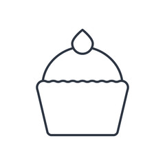 Vector cupcake outline icon. Food symbol