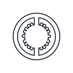 Vector tomato slice outline icon. Food symbol