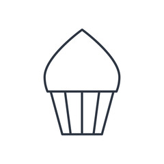 Vector cupcake outline icon. Food symbol