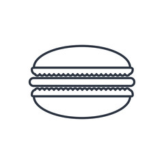 Fototapeta na wymiar Vector macaroon outline icon. Food symbol
