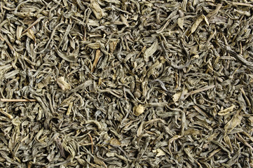 Green tea leaves