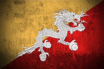 Grunge Flag Of Bhutan