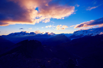 sunrise in the mountains